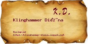 Klinghammer Diána névjegykártya