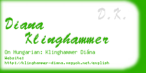 diana klinghammer business card