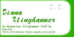 diana klinghammer business card